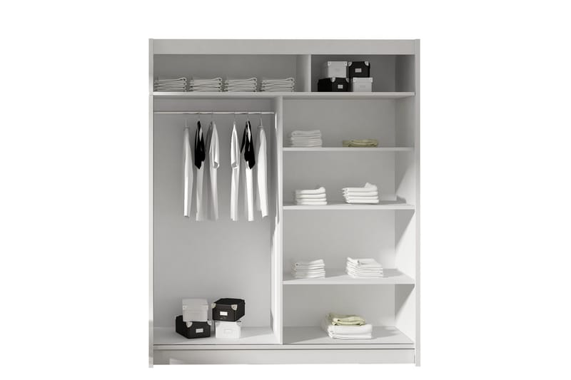 Presto Garderob 58x150 cm LED-belysning - Vit/Svart - Förvaring - Sko- & klädförvaring - Garderober & garderobssystem