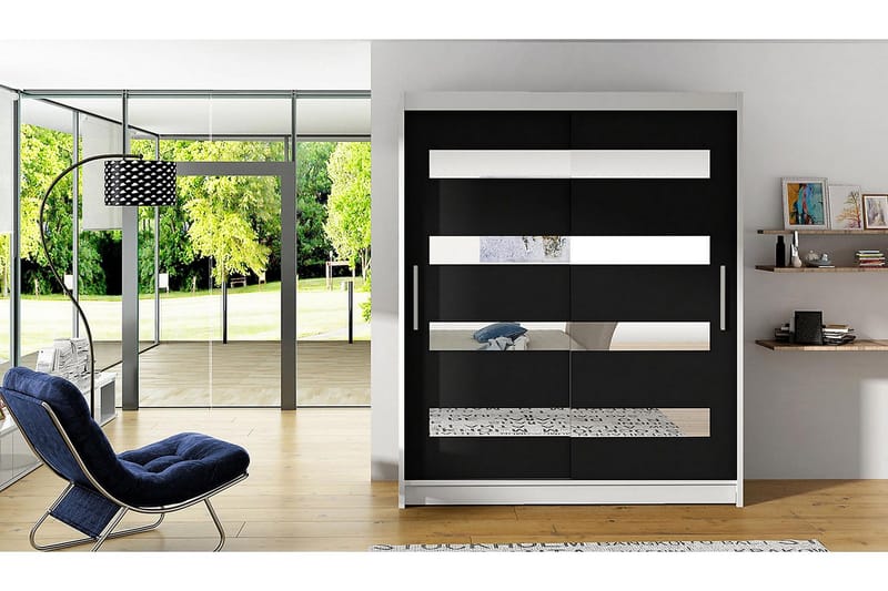Presto Garderob 58x150 cm - Vit/Svart - Förvaring - Sko- & klädförvaring - Garderober & garderobssystem