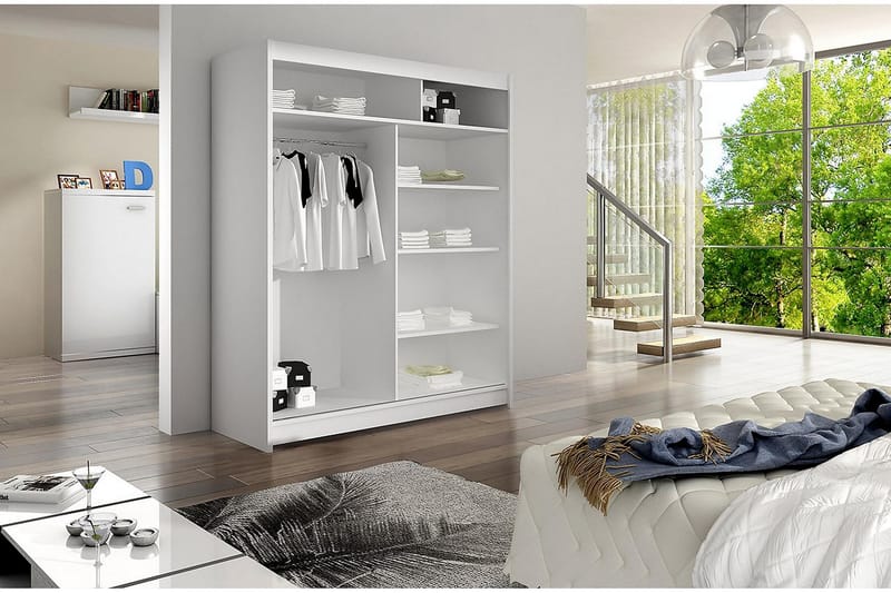 Presto Garderob 58x150 cm - Vit/Svart - Förvaring - Sko- & klädförvaring - Garderober & garderobssystem