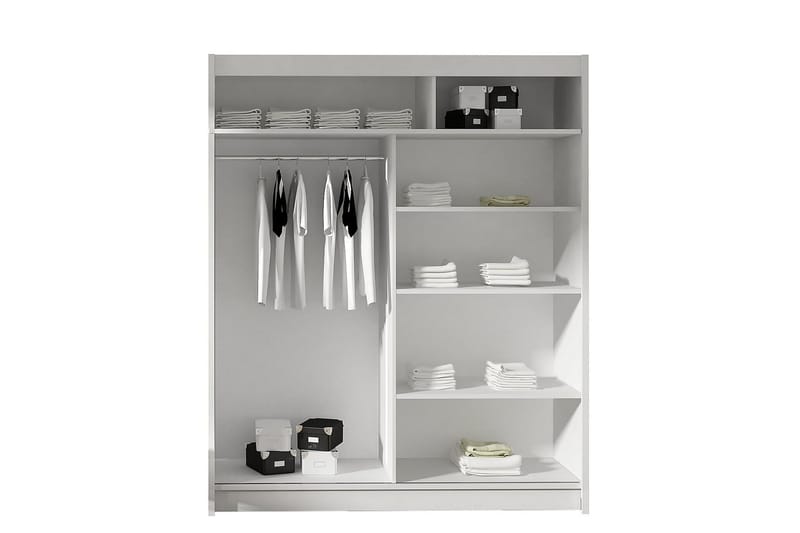 Presto Garderob 58x150 cm - Vit/Svart - Förvaring - Sko- & klädförvaring - Garderober & garderobssystem