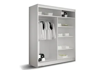 Presto Garderob 58x150 cm - Vit/Svart - Förvaring - Sko- & klädförvaring - Garderober & garderobssystem