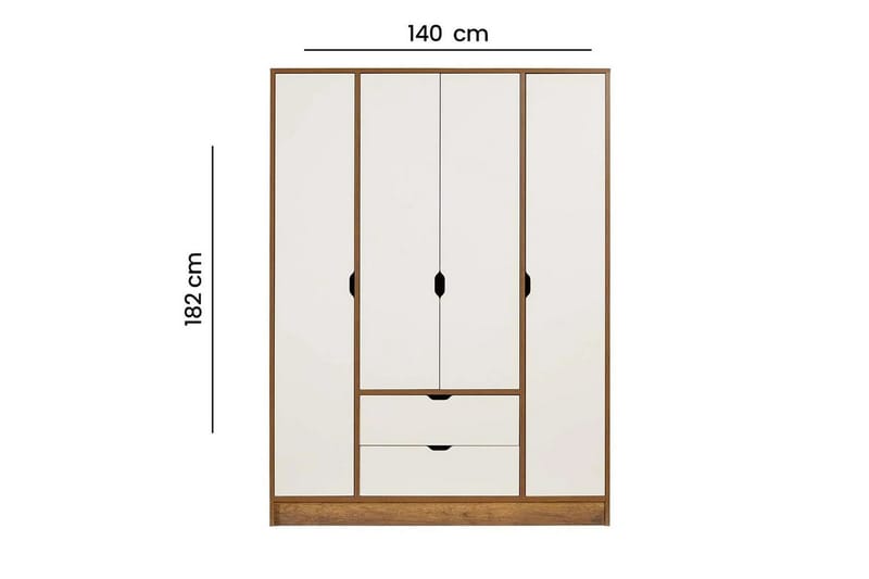 Ranko Garderob 140x182 cm - Multifärgad - Förvaring - Sko- & klädförvaring - Garderober & garderobssystem