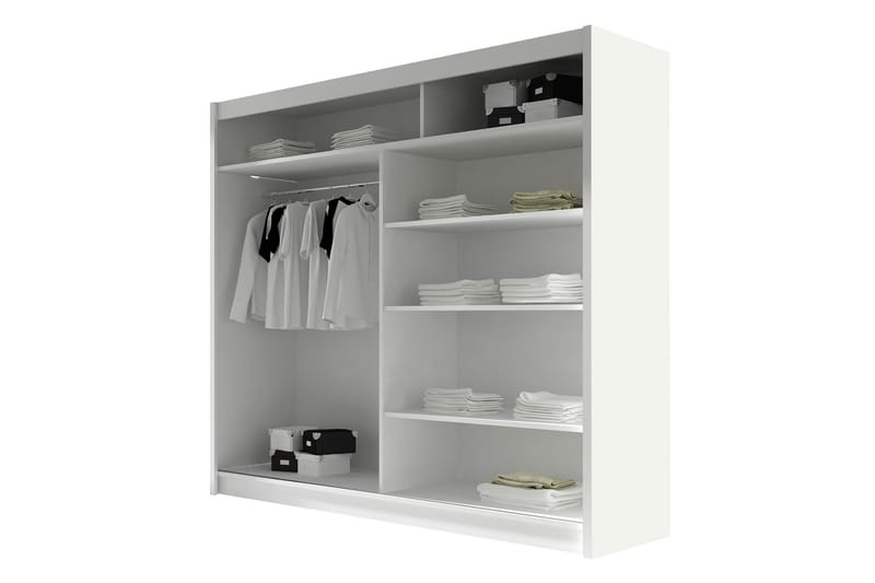 Rilievo Garderob m. Spegel 180x215 cm - Beige - Förvaring - Sko- & klädförvaring - Garderober & garderobssystem