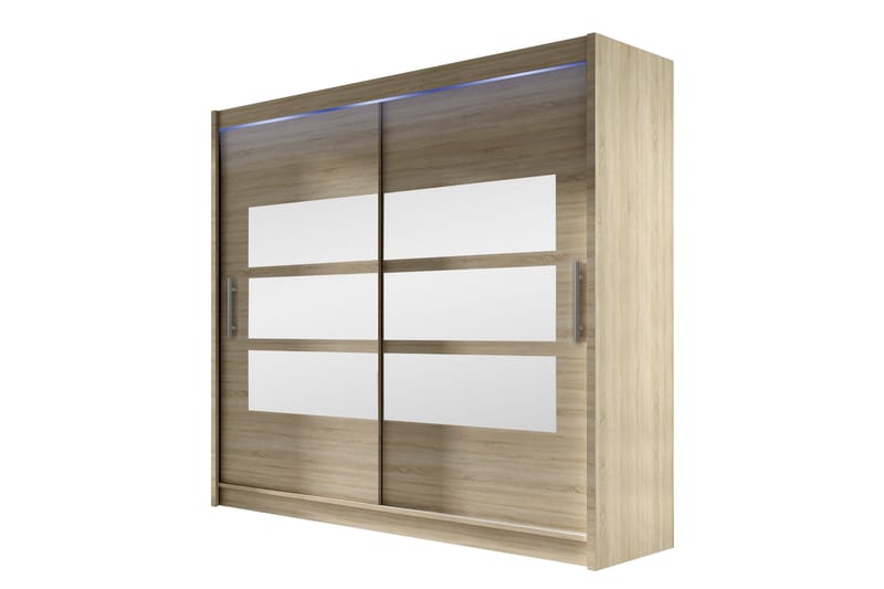 Rilievo Garderob m. Spegel 180x215 cm - Brun - Förvaring - Sko- & klädförvaring - Garderober & garderobssystem