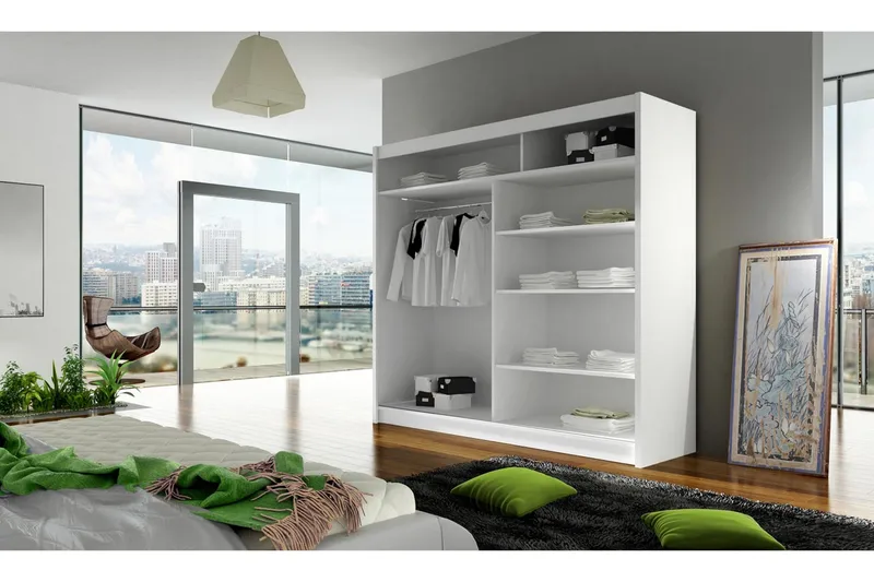 Rilievo Garderob m. Spegel 180x215 cm - Brun - Förvaring - Sko- & klädförvaring - Garderober & garderobssystem