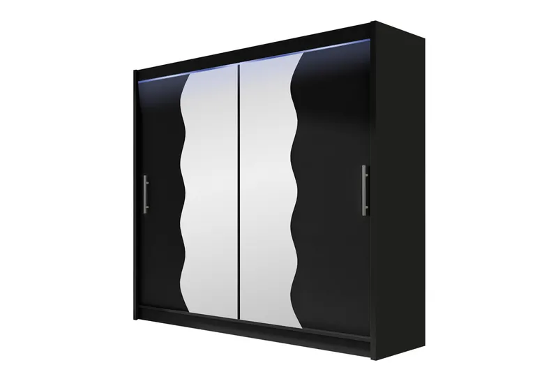 Rilievo Garderob m. Spegel 180x215 cm, Grå