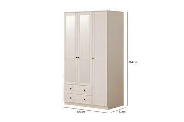 Rynric Garderob 105x184 cm - Matt Vit - Förvaring - Sko- & klädförvaring - Garderober & garderobssystem