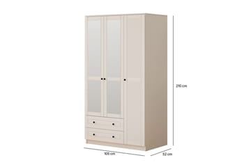 Rynric Garderob 105x210 cm - Matt Vit - Förvaring - Sko- & klädförvaring - Garderober & garderobssystem