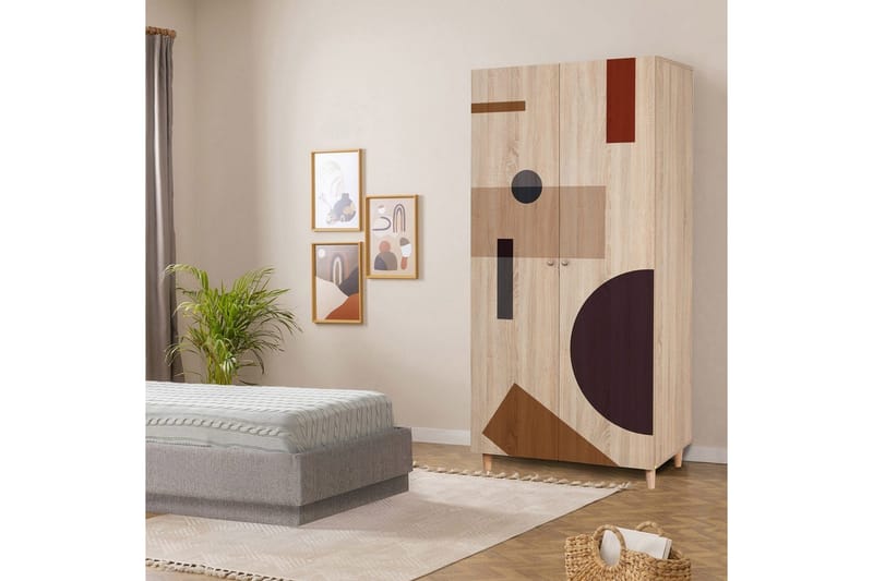 Selalesi Garderob 90x192 cm - Natur - Förvaring - Skåp - Garderobsskåp
