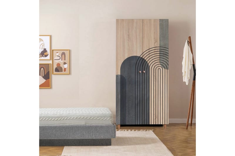 Selalesi Garderob 90x192 cm - Natur - Förvaring - Skåp - Garderobsskåp