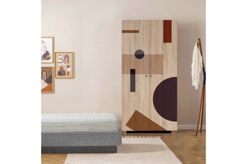 Selalesi Garderob 90x192 cm - Natur - Förvaring - Skåp - Garderobsskåp