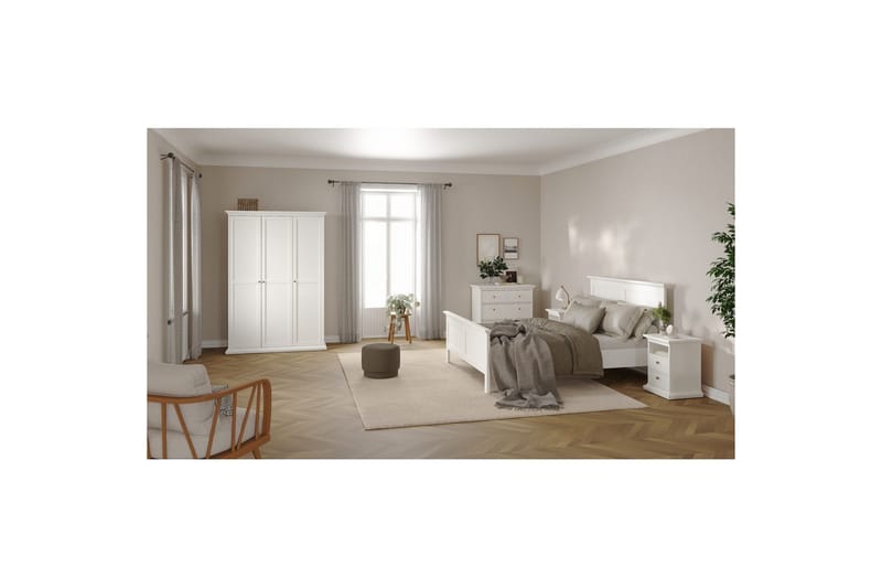 Shoiba Garderob 138,8x200,6 cm - Vit - Förvaring - Sko- & klädförvaring - Garderober & garderobssystem