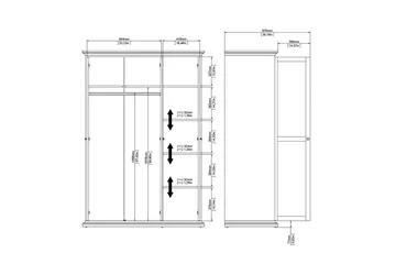 Shoiba Garderob 138,8x200,6 cm - Vit - Förvaring - Sko- & klädförvaring - Garderober & garderobssystem