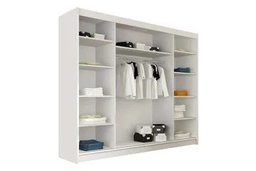 Sia Garderob med Spegel 250x215 cm - Svart - Förvaring - Sko- & klädförvaring - Garderober & garderobssystem