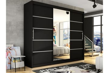 Sia Garderob med Spegel 250x215 cm - Svart - Förvaring - Sko- & klädförvaring - Garderober & garderobssystem