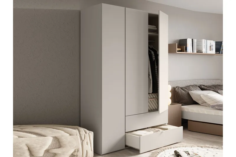 Sigmana Garderob 130x201 cm - Brun - Förvaring - Sko- & klädförvaring - Garderober & garderobssystem