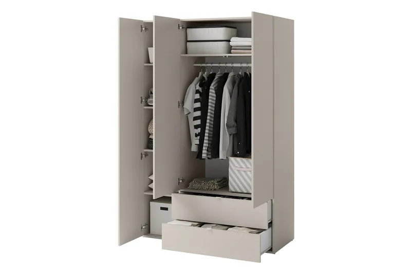 Sigmana Garderob 130x201 cm - Brun - Förvaring - Sko- & klädförvaring - Garderober & garderobssystem