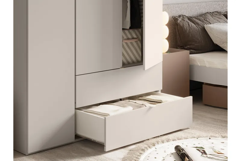 Sigmana Garderob 130x201 cm - Brun - Förvaring - Sko- & klädförvaring - Garderober & garderobssystem