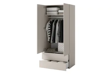 Sigmana Garderob 90x201 cm - Ljusgrå - Förvaring - Sko- & klädförvaring - Garderober & garderobssystem