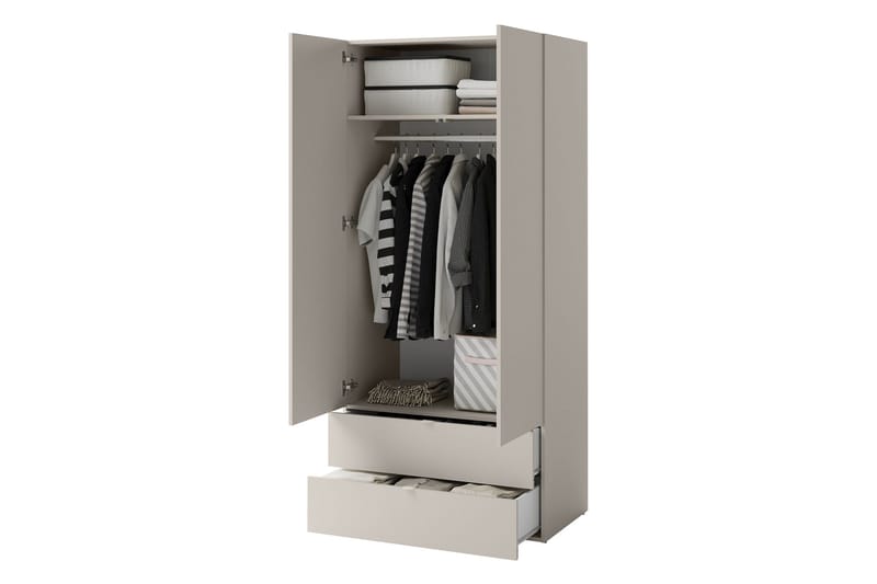 Sigmana Garderob 90x201 cm - Ljusgrå - Förvaring - Sko- & klädförvaring - Garderober & garderobssystem