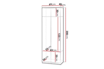 Simply Garderob 69 cm - Grå - Förvaring - Sko- & klädförvaring - Garderober & garderobssystem