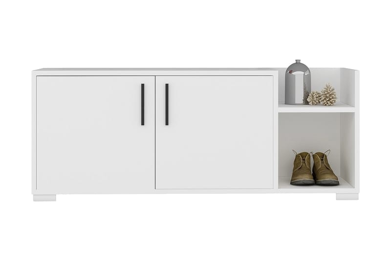 AGATEA Skoskåp 110x49,8 cm Vit - Skoförvaring - Bänk med skoförvaring