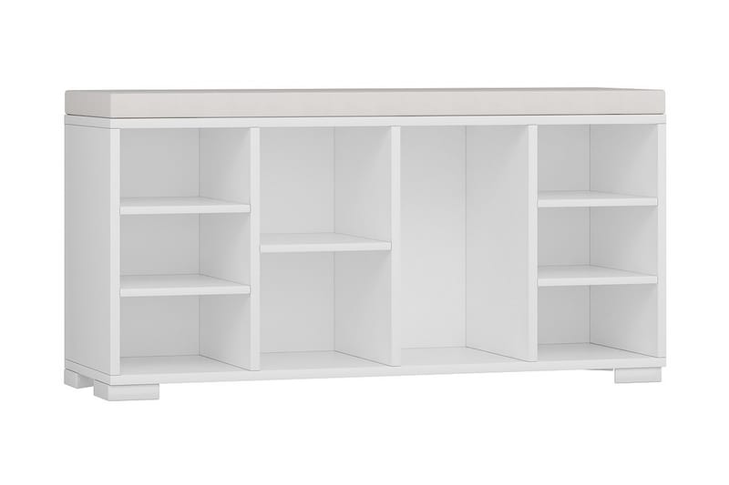 AGATEA Skoskåp 110x57,8 cm Vit - Skoförvaring - Bänk med skoförvaring