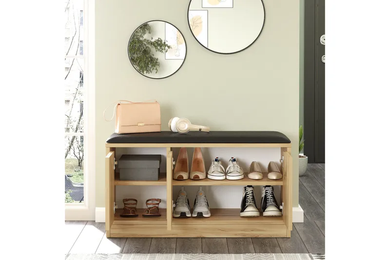 Andifli Skoskåp 89,6x45,8 cm - Brun - Förvaring - Sko- & klädförvaring - Skoförvaring