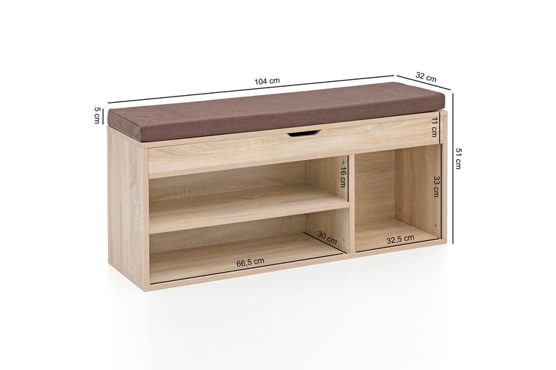 Anielle Skohylla 104x32 cm - Trä/natur - Förvaring - Sko- & klädförvaring - Skoförvaring
