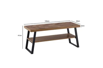 Bänk Wohnling Ekfiskbensdekor med hylla Stabil metallram Modern look - Förvaring - Sko- & klädförvaring - Skoförvaring - Bänk med skoförvaring