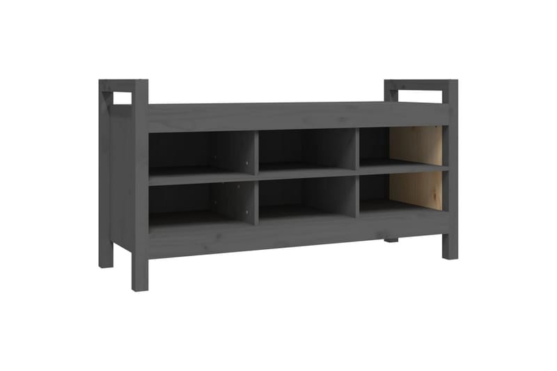 beBasic Skobänk grå 110x40x60 cm massiv furu - Förvaring - Sko- & klädförvaring - Skoförvaring