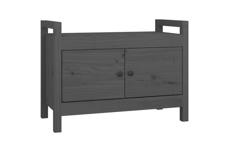 beBasic Skobänk grå 80x40x60 cm massiv furu - Förvaring - Sko- & klädförvaring - Skoförvaring