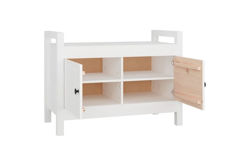 beBasic Skobänk vit 80x40x60 cm massiv furu - Förvaring - Sko- & klädförvaring - Skoförvaring