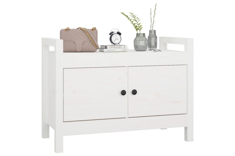 beBasic Skobänk vit 80x40x60 cm massiv furu - Förvaring - Sko- & klädförvaring - Skoförvaring
