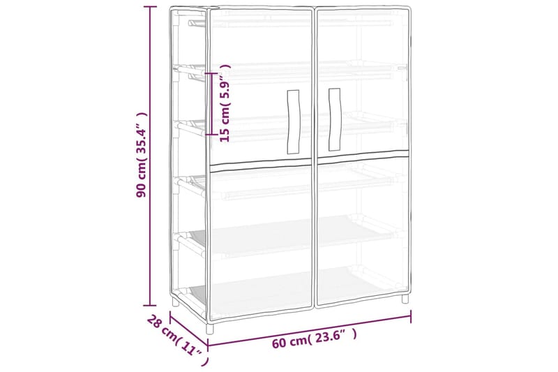 beBasic Skoförvaring 60x28x90 cm svart tyg - Förvaring - Sko- & klädförvaring - Skoförvaring
