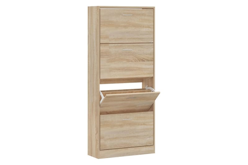 beBasic Skohylla sonoma-ek 63x24x147 cm konstruerat trä - Förvaring - Sko- & klädförvaring - Skoförvaring
