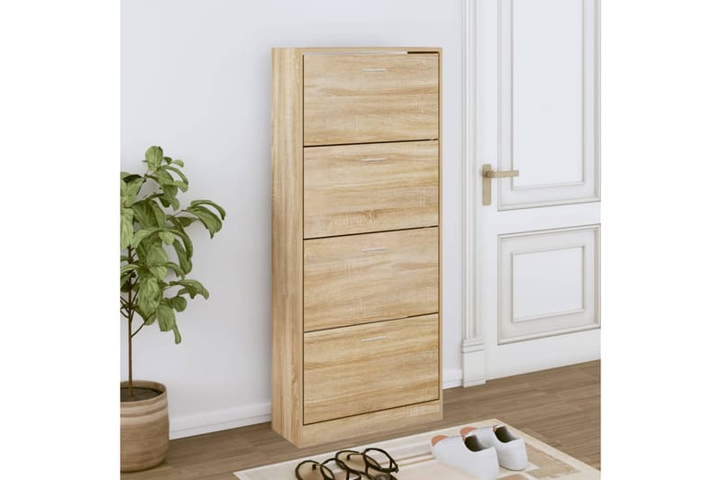 beBasic Skohylla sonoma-ek 63x24x147 cm konstruerat trä - Förvaring - Sko- & klädförvaring - Skoförvaring