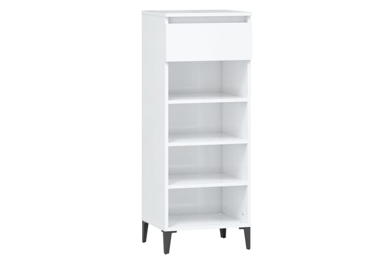 beBasic Skohylla vit högglans 40x36x105 cm konstruerat trä - Förvaring - Sko- & klädförvaring - Skoförvaring