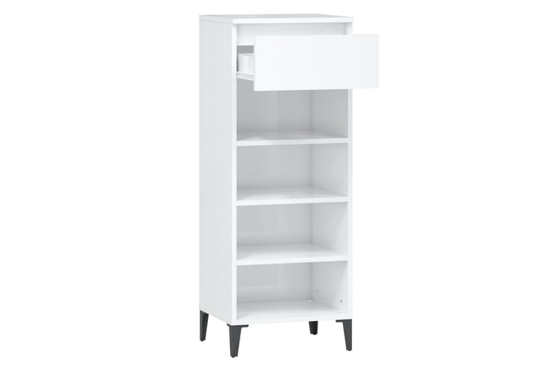 beBasic Skohylla vit högglans 40x36x105 cm konstruerat trä - Förvaring - Sko- & klädförvaring - Skoförvaring