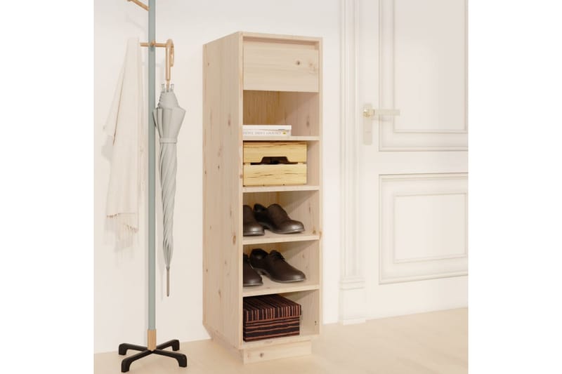 beBasic Skoskåp 34x30x105 cm massiv furu - Förvaring - Sko- & klädförvaring - Skoförvaring