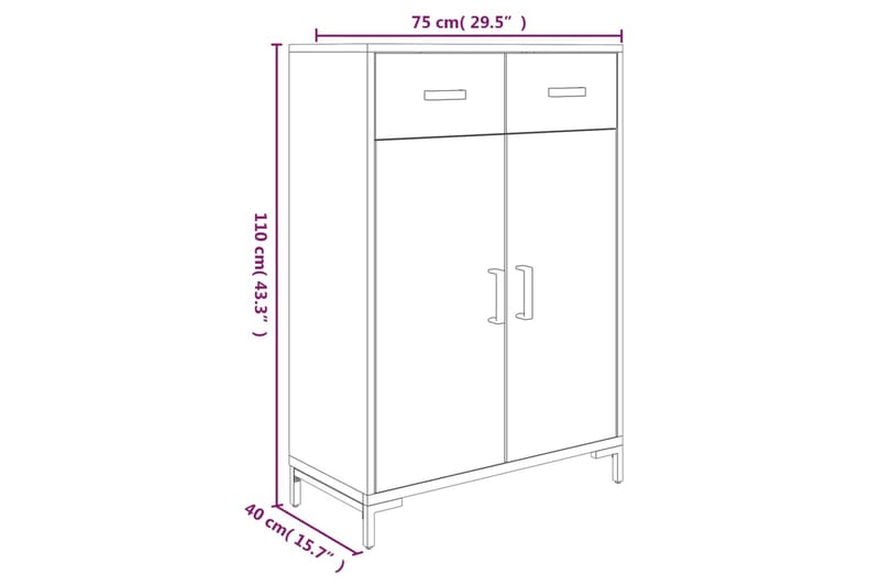 beBasic Skoskåp 75x40x110 cm massiv återvunnen furu - Förvaring - Sko- & klädförvaring - Skoförvaring