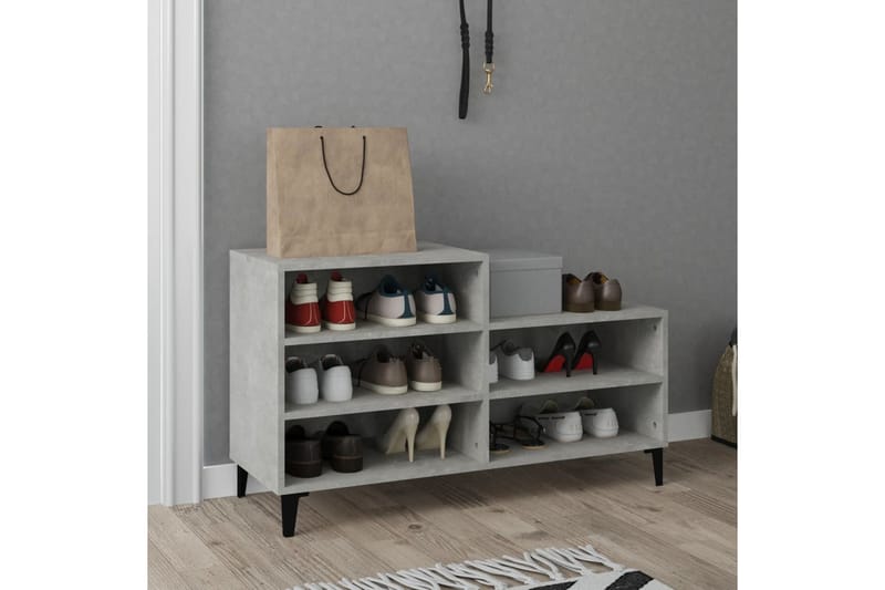 beBasic Skoskåp betonggrå 102x36x60 cm konstruerat trä - Förvaring - Sko- & klädförvaring - Skoförvaring