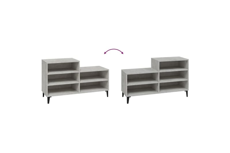 beBasic Skoskåp betonggrå 102x36x60 cm konstruerat trä - Förvaring - Sko- & klädförvaring - Skoförvaring