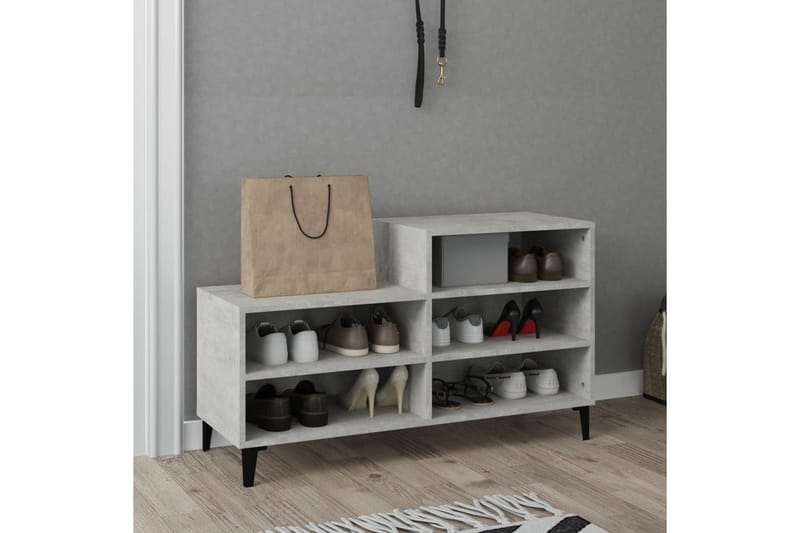 beBasic Skoskåp betonggrå 102x36x60 cm konstruerat trä - Förvaring - Sko- & klädförvaring - Skoförvaring