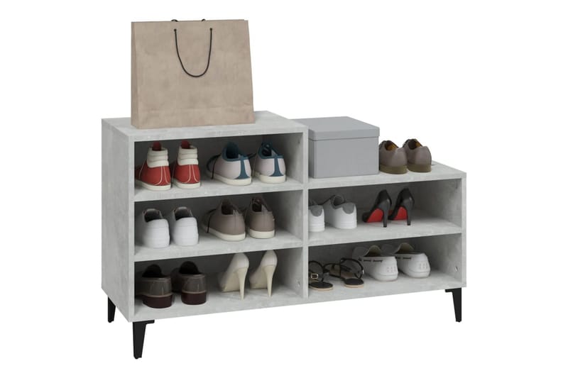 beBasic Skoskåp betonggrå 102x36x60 cm konstruerat trä - Förvaring - Sko- & klädförvaring - Skoförvaring