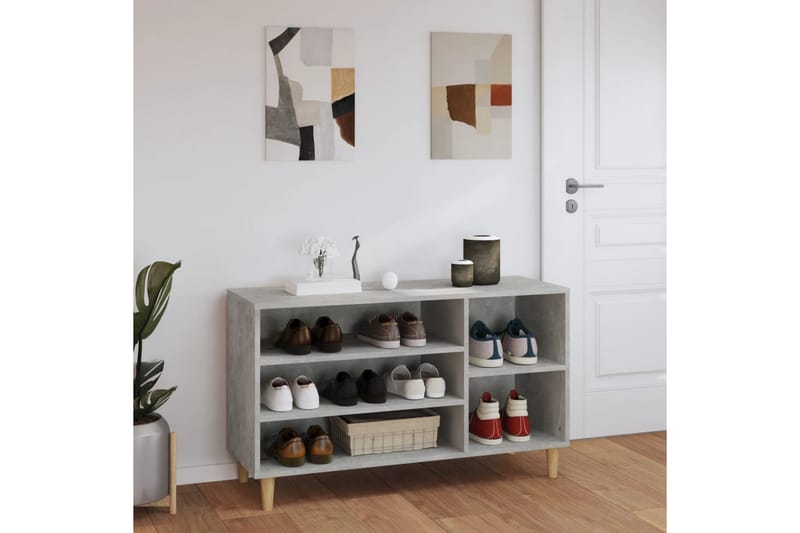 beBasic Skoskåp betonggrå 102x36x60 cm konstruerat trä - Förvaring - Sko- & klädförvaring - Skoförvaring