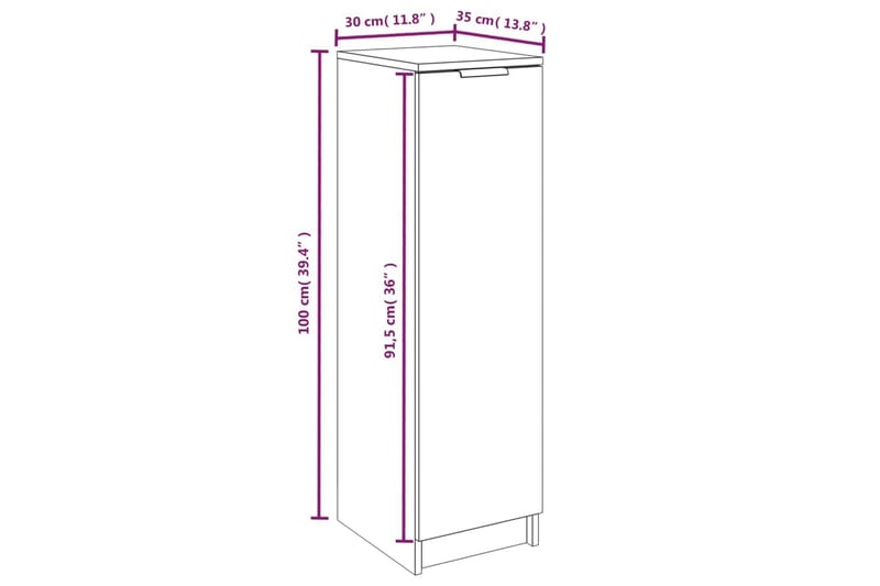 beBasic Skoskåp betonggrå 30x35x100 cm konstruerat trä - Förvaring - Sko- & klädförvaring - Skoförvaring