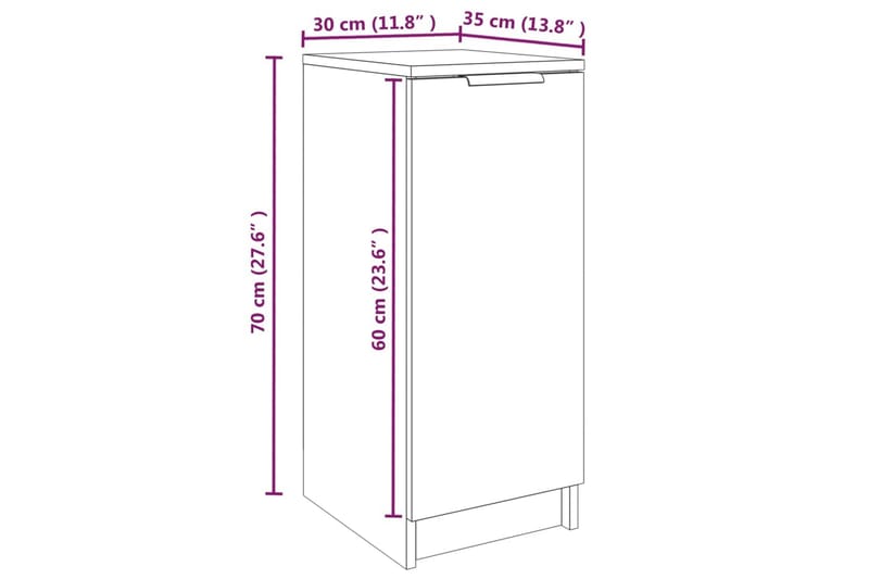 beBasic Skoskåp betonggrå 30x35x70 cm konstruerat trä - Skoförvaring - Skoskåp