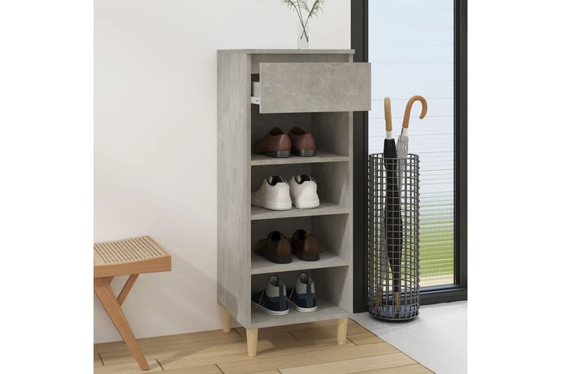 beBasic Skoskåp betonggrå 40x36x105 cm konstruerat trä - Förvaring - Sko- & klädförvaring - Skoförvaring