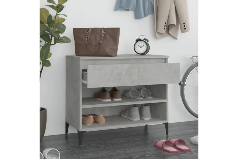 beBasic Skoskåp betonggrå 70x36x60 cm konstruerat trä - Förvaring - Sko- & klädförvaring - Skoförvaring
